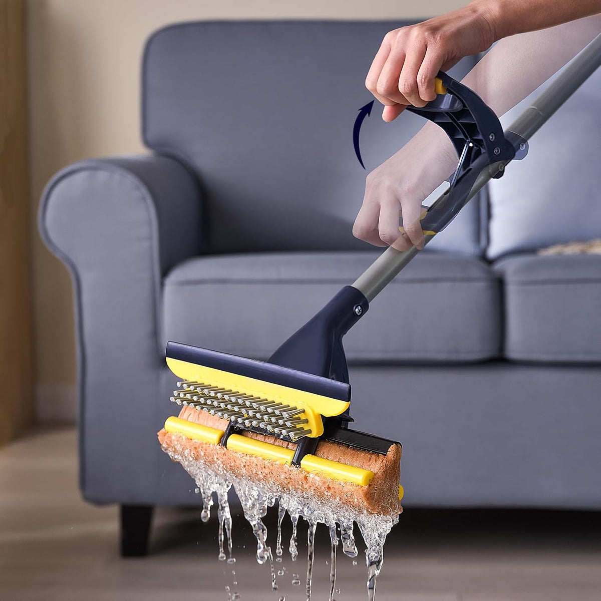 Yocada Sponge Mop Home Commercial Use Tile Floor Bathroom Garage Cleaning