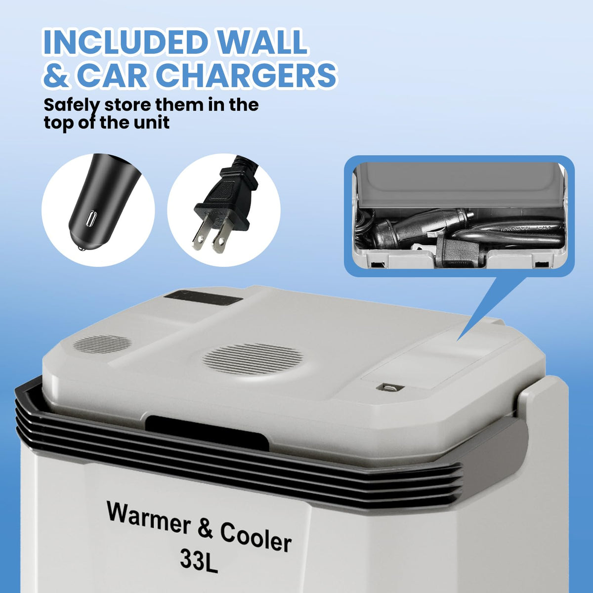 Garvee Electric Cooler & Warmer 35 Quart (33 L), Blue
