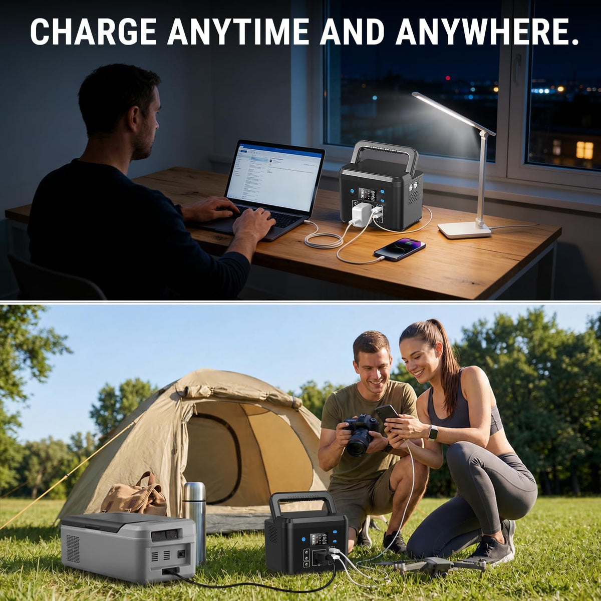 200W Portable Power Station, 192Wh LiFePO4 Solar Generator for Camping