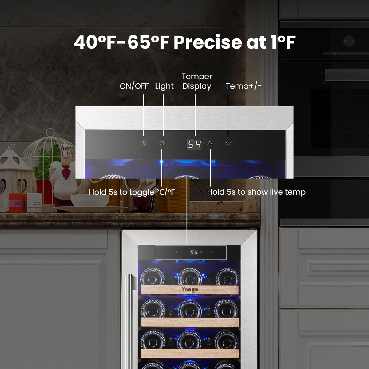 Yeego 24 Inch Dual Zone Wine Fridge with 52 Bottle