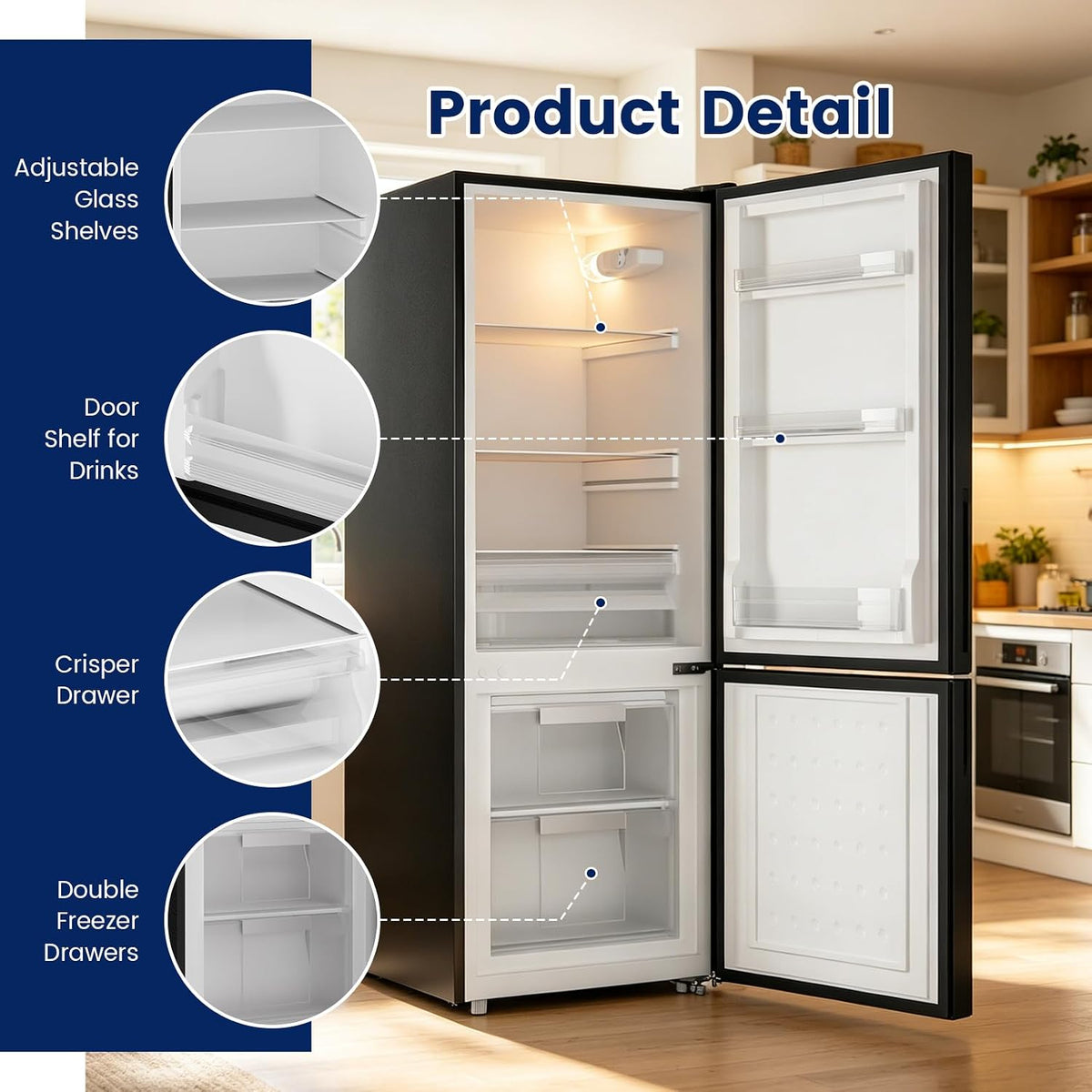 Apartment 7.1 Cu.Ft Refrigerator with Bottom Freezer Silver