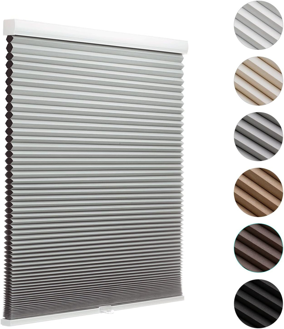 MYshade Cordless Blackout Cellular Shades for Windows, Honeycomb Window Shades with Thermal Insulation, Child & Pet Safe Room Darkening Shade, Easy Install,24" W x 50" H, Light Brown