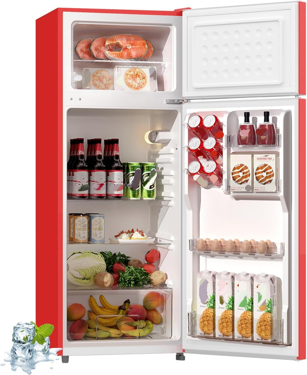 7.7 Cu.Ft Refrigerator with Top Freezer Apartment Size Black