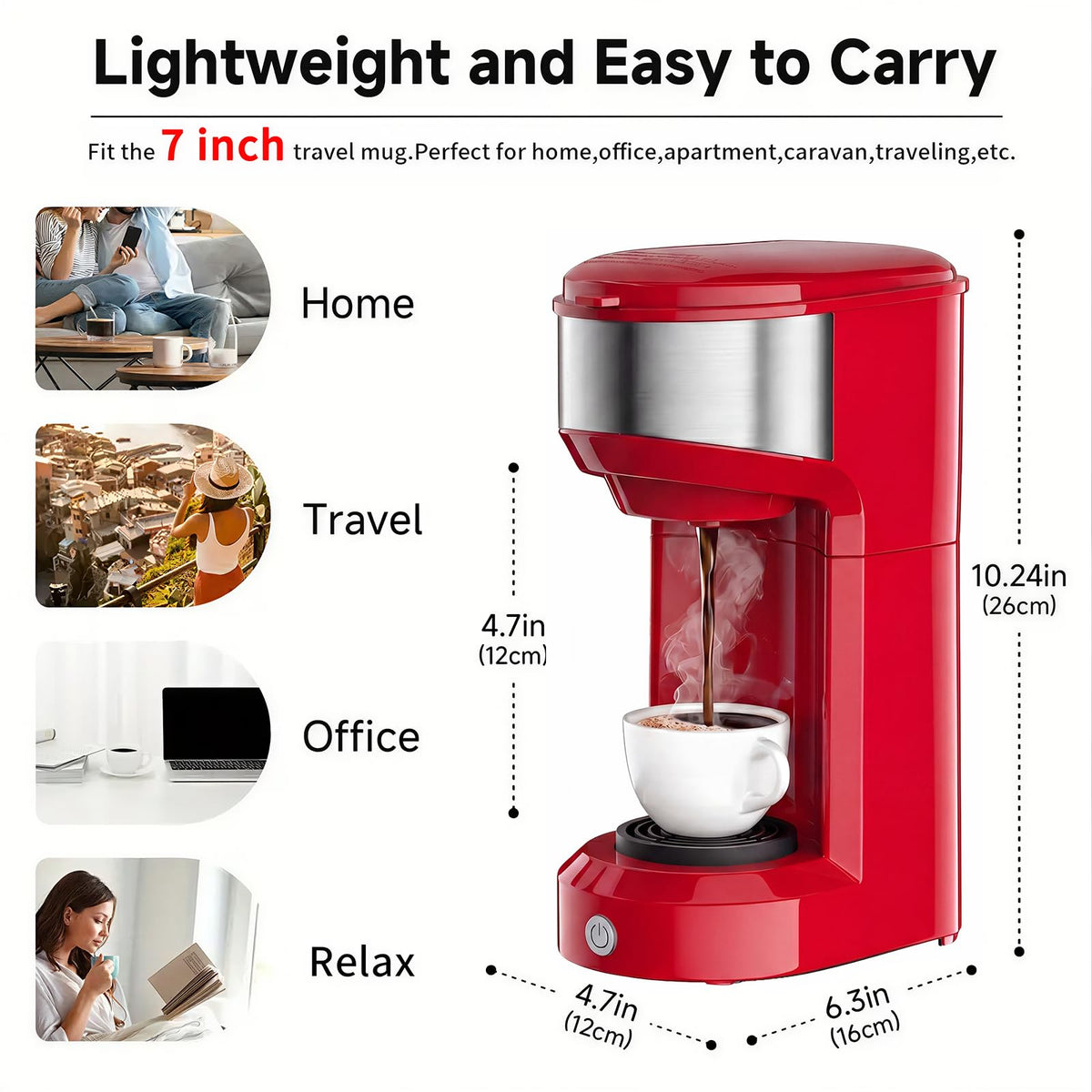 Single Serve Coffee Maker, Small K Pod&Ground Coffee Machine