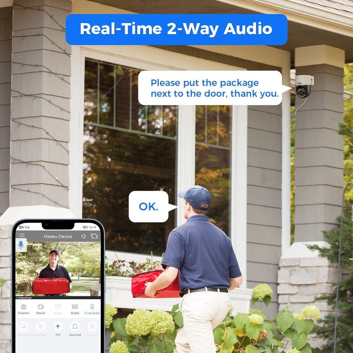 【Human Track】Hiseeu 4K PoE PTZ Security Camera System, 6pcs 5MP PTZ Cameras