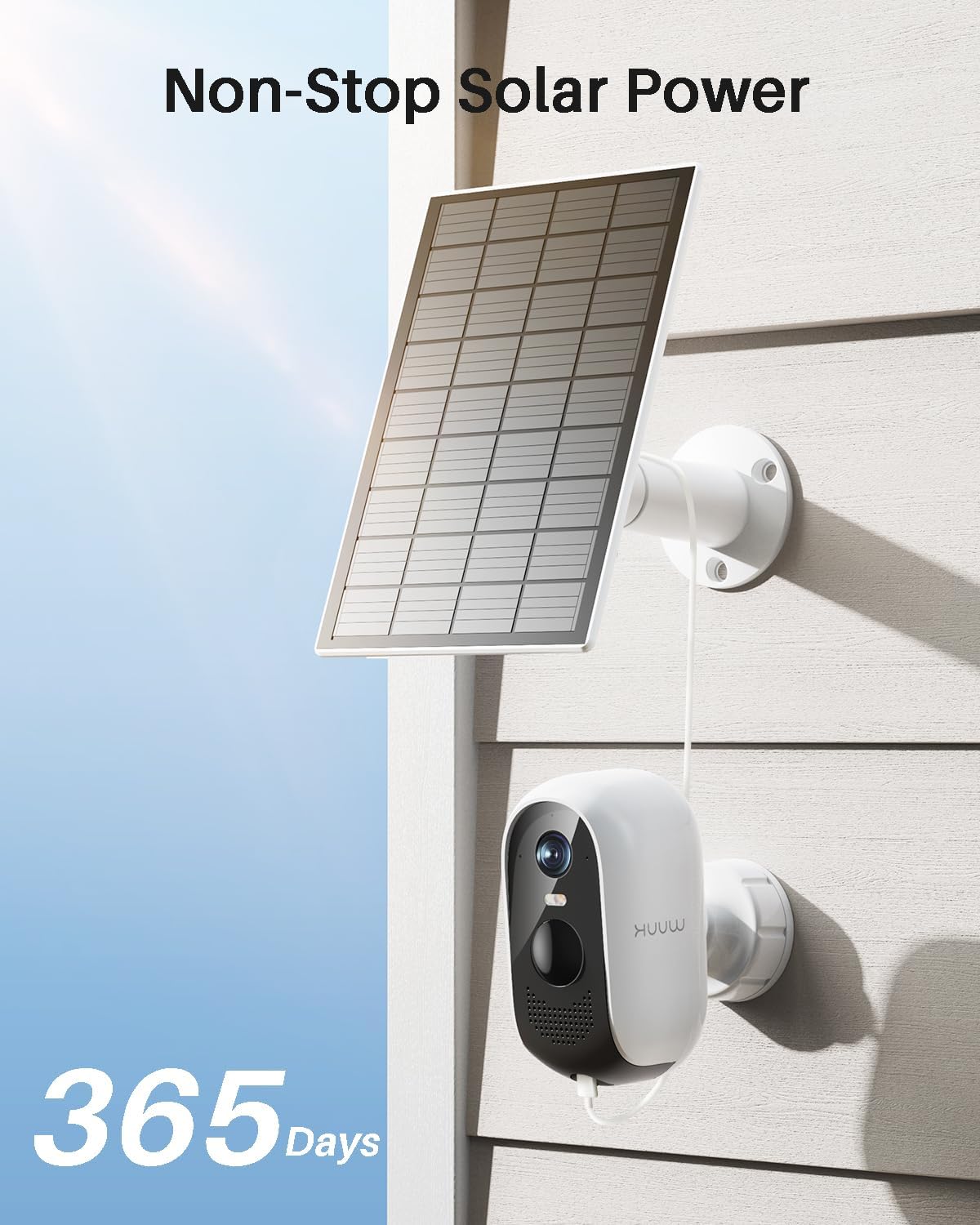 WUUK Solar Security Cameras Wireless Outdoor 2K, Home Surveillance System