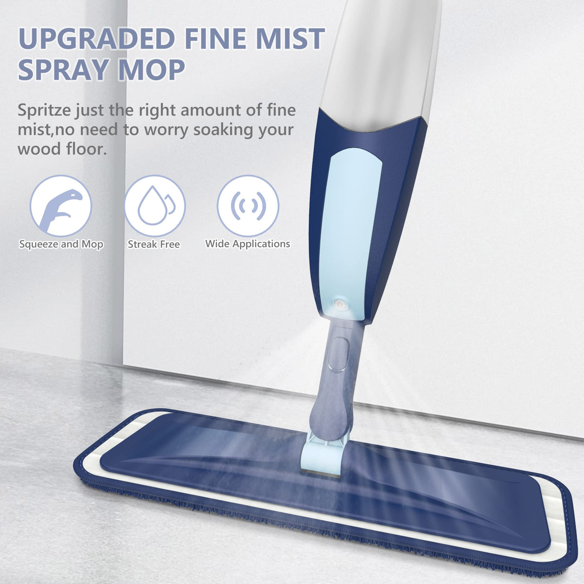 Spray Mop for Floor Cleaning: Microfiber Wet Dry Mops with 3 Washable Pads