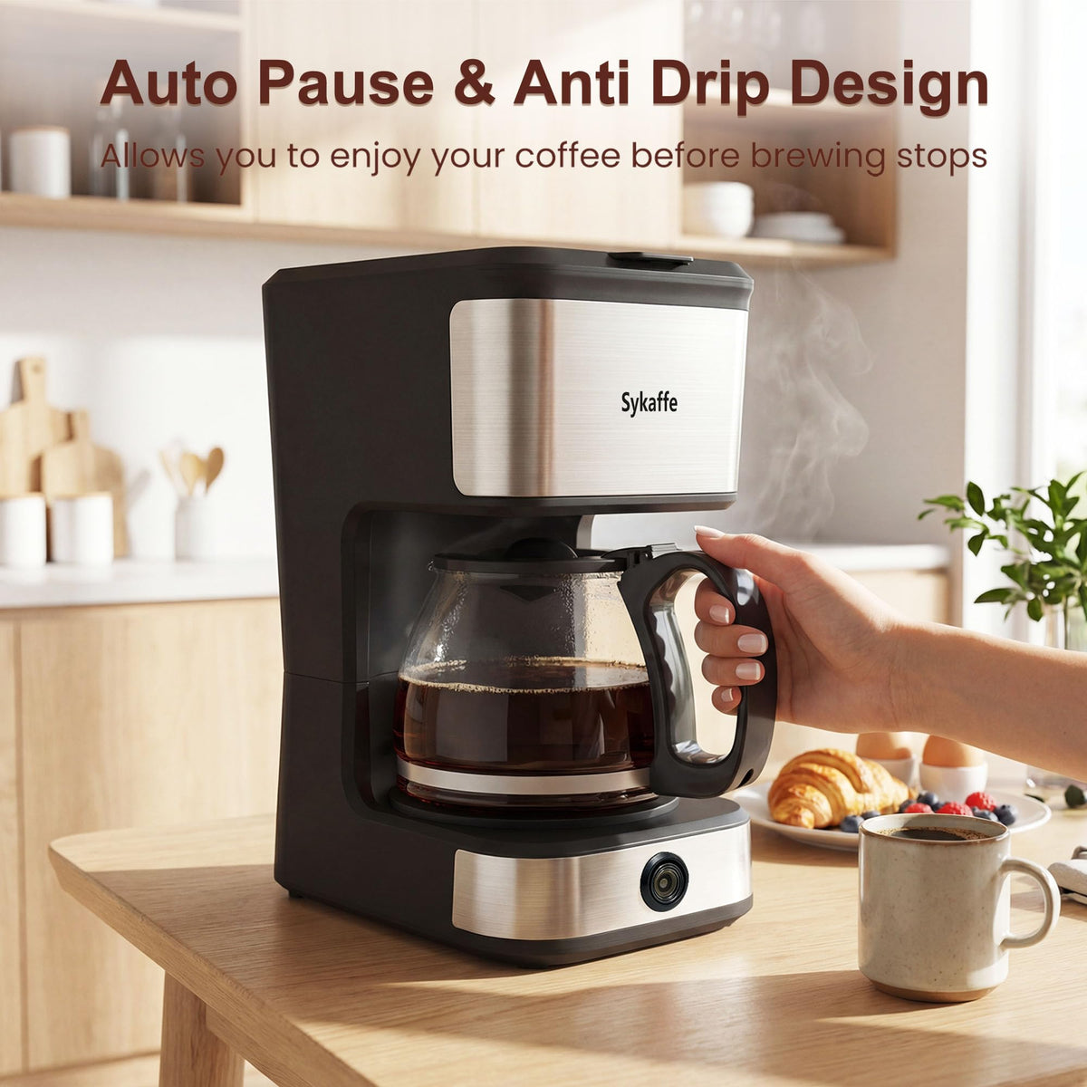 Single Serve Coffee Maker, KCup & Ground Coffee, 6-14 Oz Brew Sizes