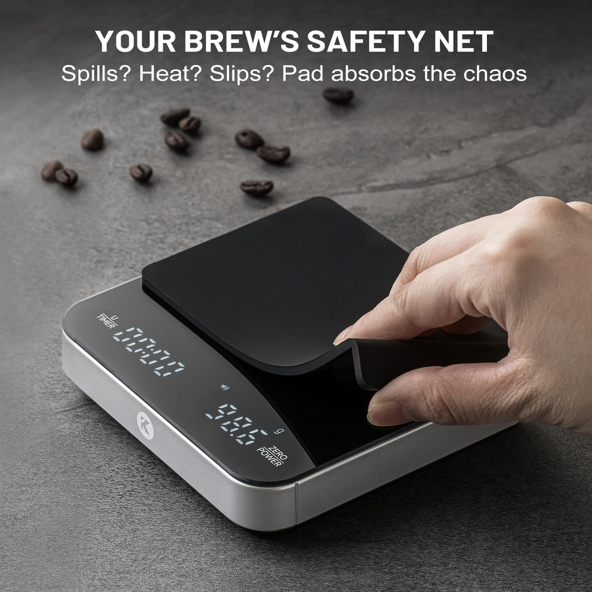 KitchenTour Coffee Scale with Timer, Small Espresso Scale 0.1g/2kg, Wood