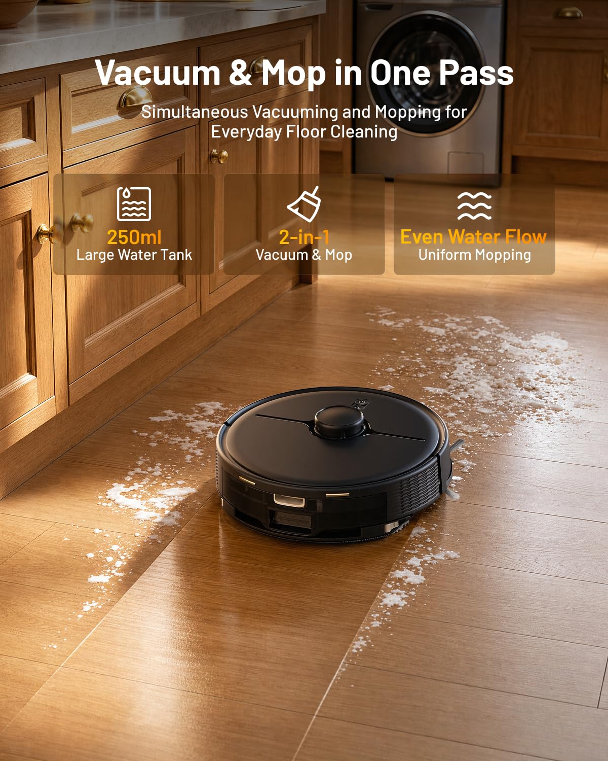 Robot Vacuum and Mop Combo, 8000Pa, Self-Emptying