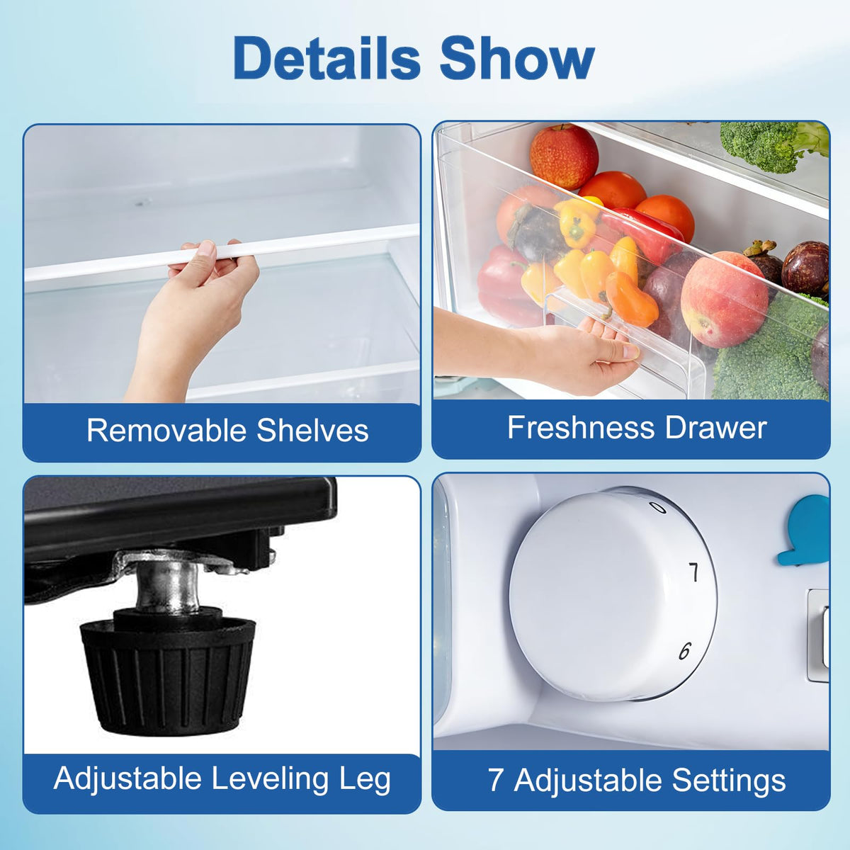 Mini Fridge with Freezer, 3.2 cuft Small Refrigerator, Compact Refrigerator