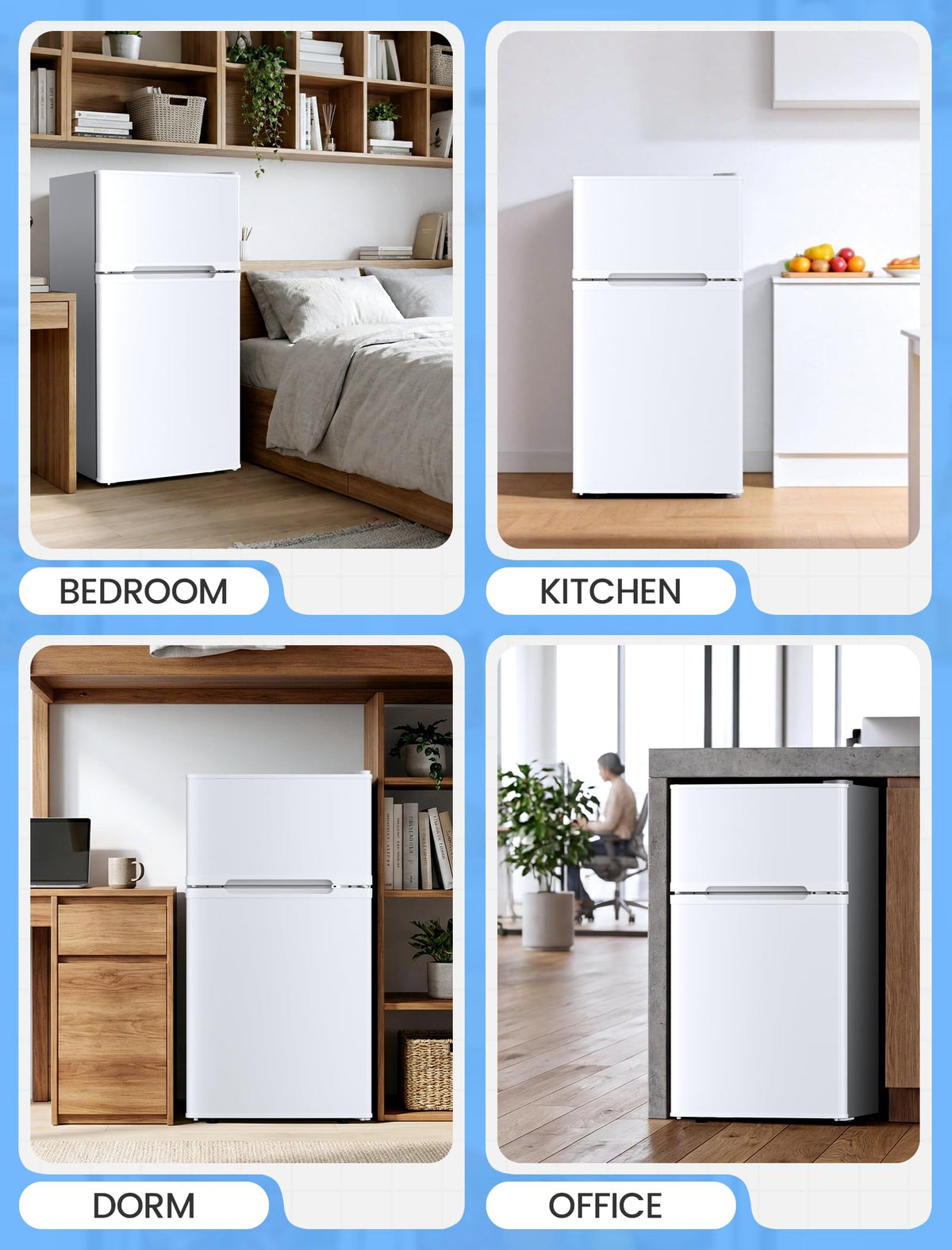 COWSAR 4.5 Cu.Ft Mini Fridge With Freezer for Bedroom Office, Black