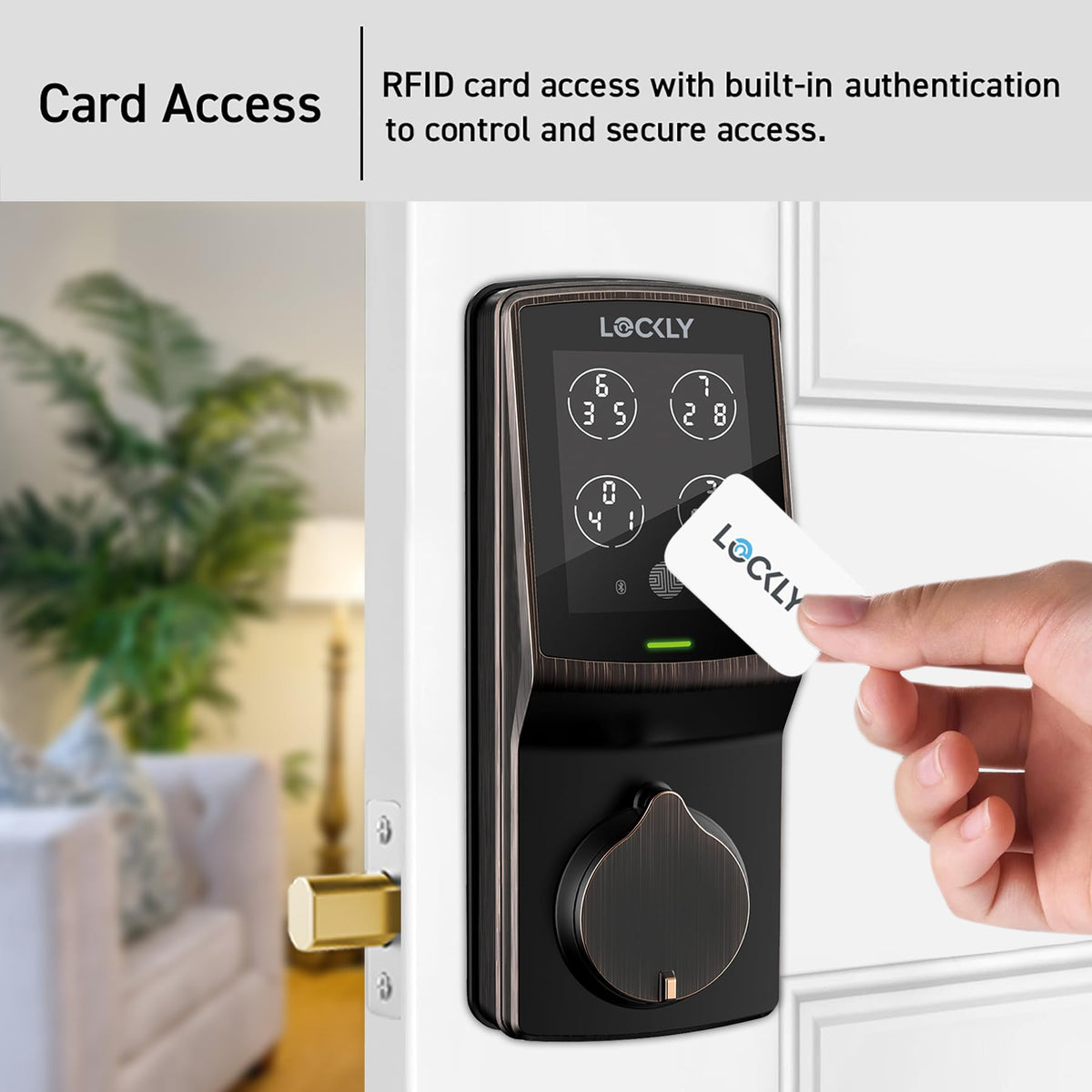 Lockly Secure Plus RFID Smart Deadbolt Lock Keyless Entry with Fingerprint