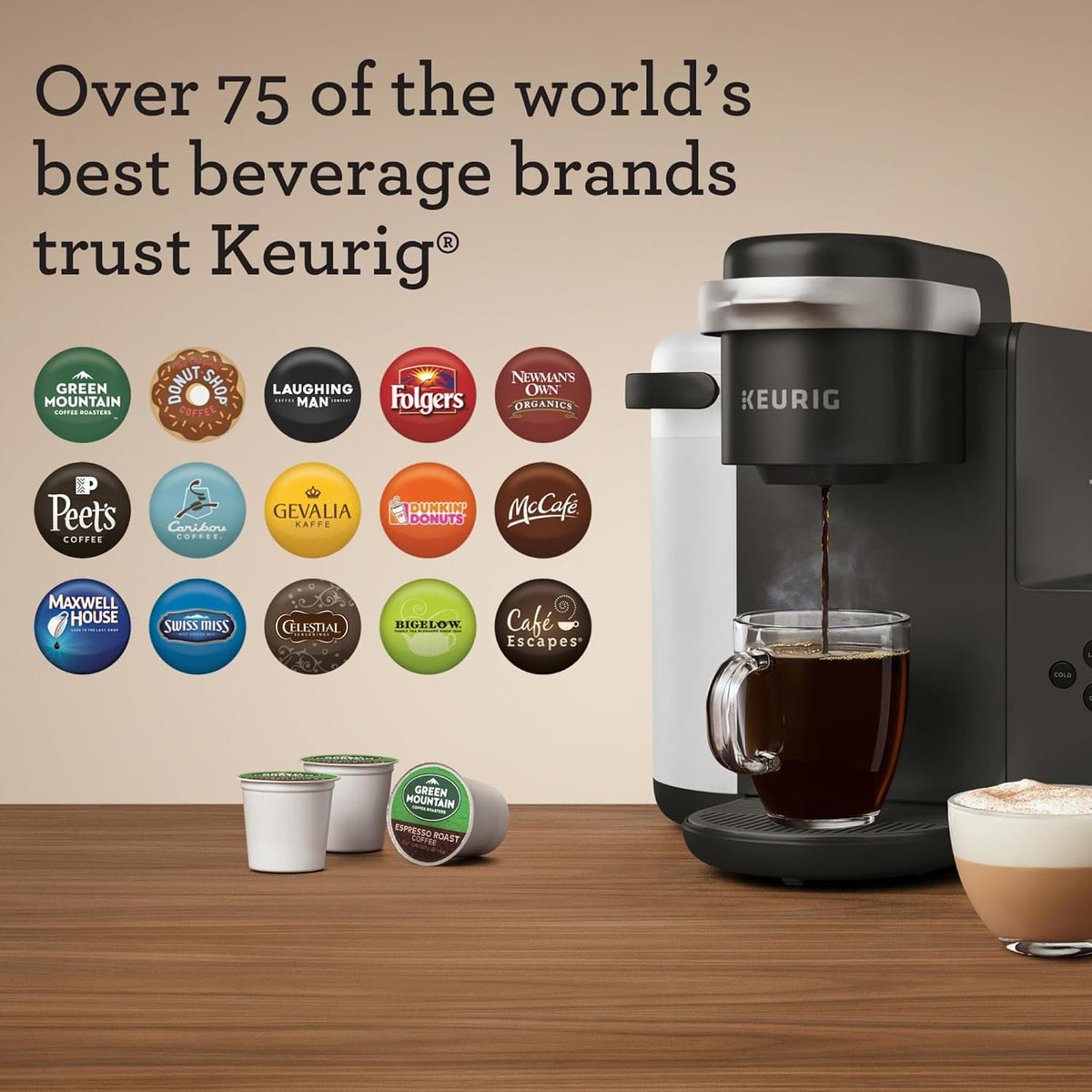 Keurig K-Cafe Single-Serve K-Cup Coffee Maker, Dark Charcoal