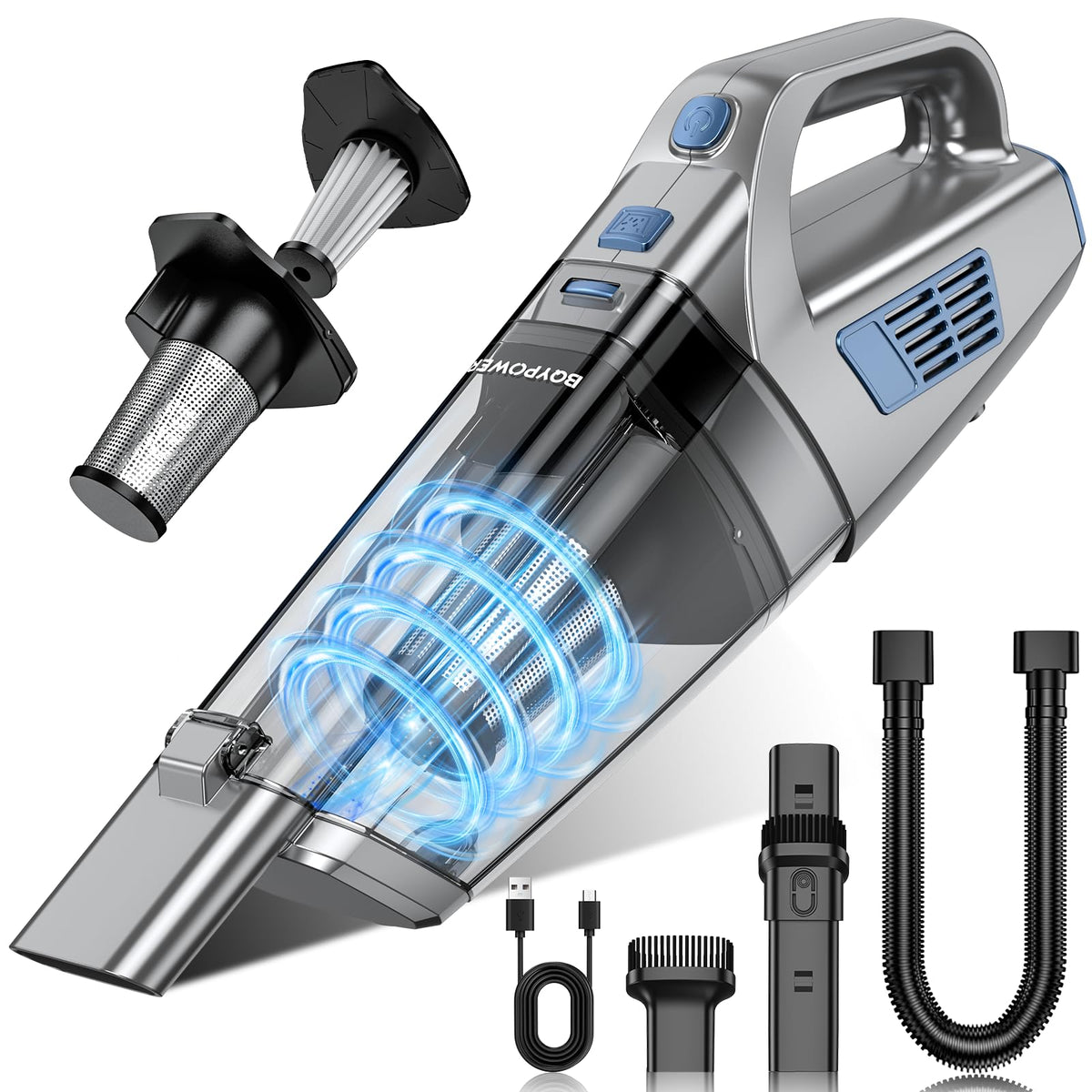 BQYPOWER 16000PA Handheld Vacuum Cleaner Cordless Rechargeable for Car Home