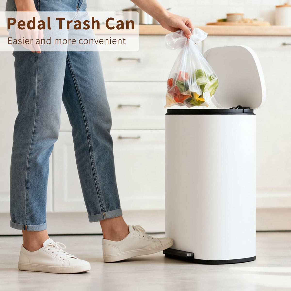 PayLessHere | 13G Trash Can with Lid | Steel | Removable Inner Bucket