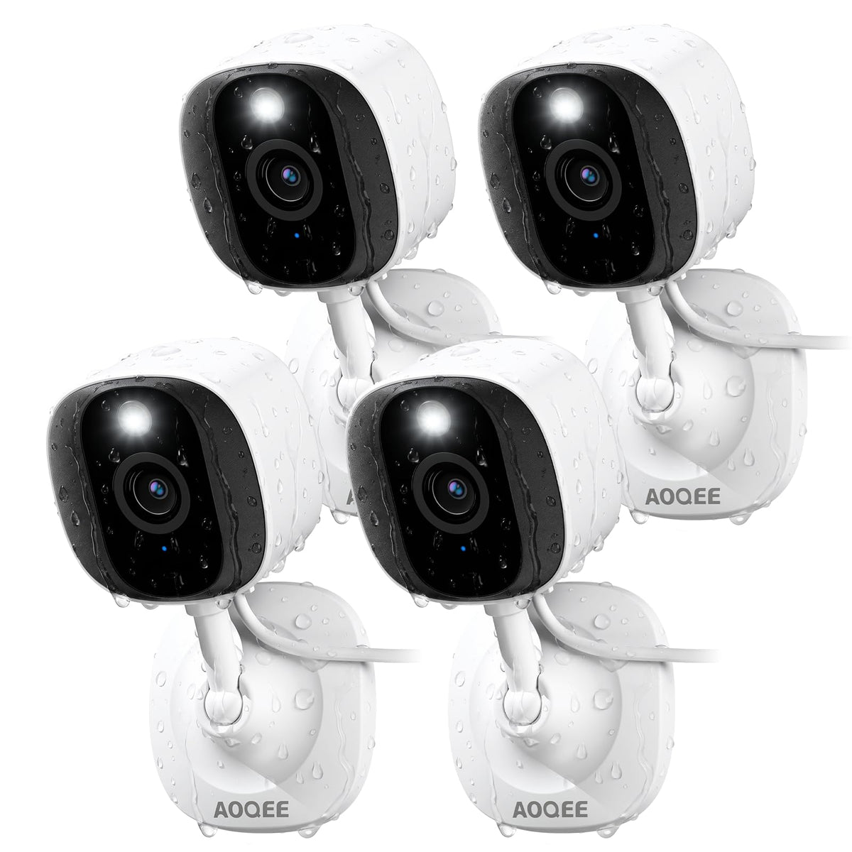 AOQEE 2K Cameras for Home Security, Indoor/Outdoor, Full Color, C1 2Pack