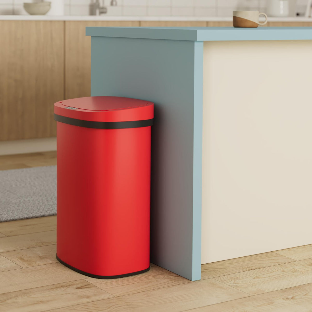 BestOffice | 13 Gallon Stainless Steel Trash Can with Lid | Steel