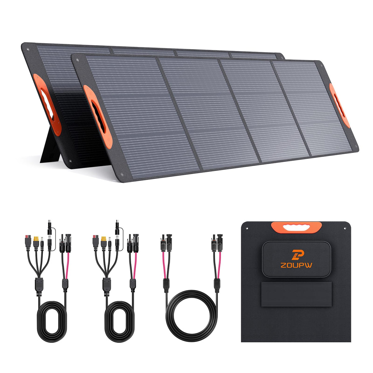 ZOUPW 100W Portable Solar Panel for Power Station,23.5% Efficiency Mono Foldable Solar Charger for Jackery 300/Ecoflow River/Anker/Bluetti,IP67 Waterproof for Camping RV Off-Grid Emergency Power