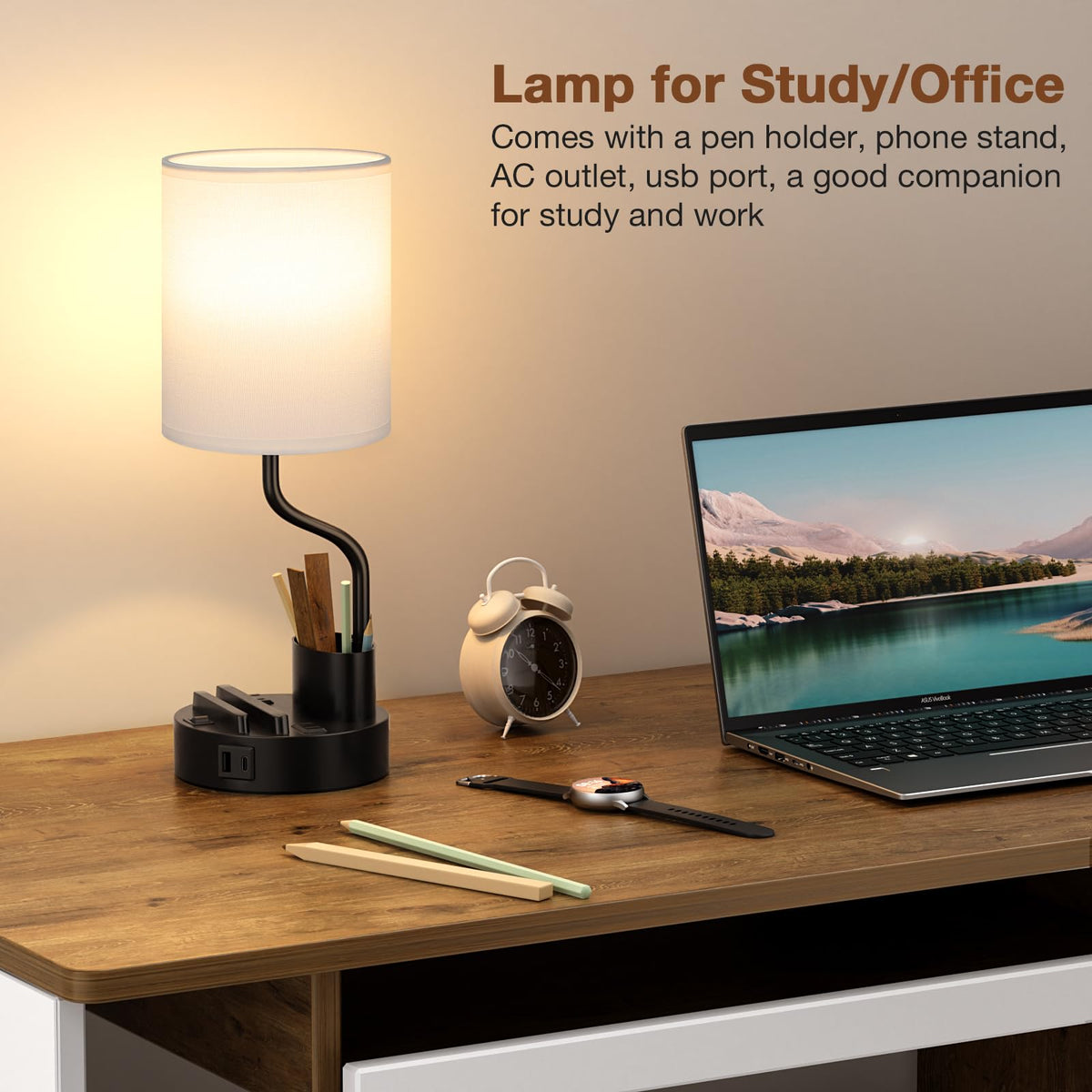 Fenmzee Bedside Lamps for Bedroom Set of 2 - Table Desk Lamp for Nightstand