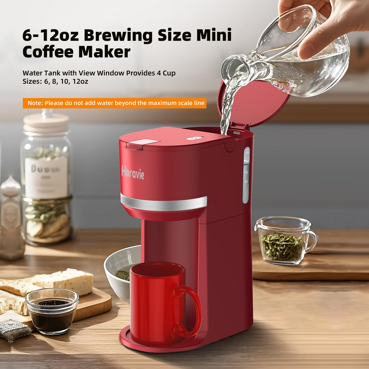Small Single Serve Coffee Maker for K Cup and Grounds with One Button