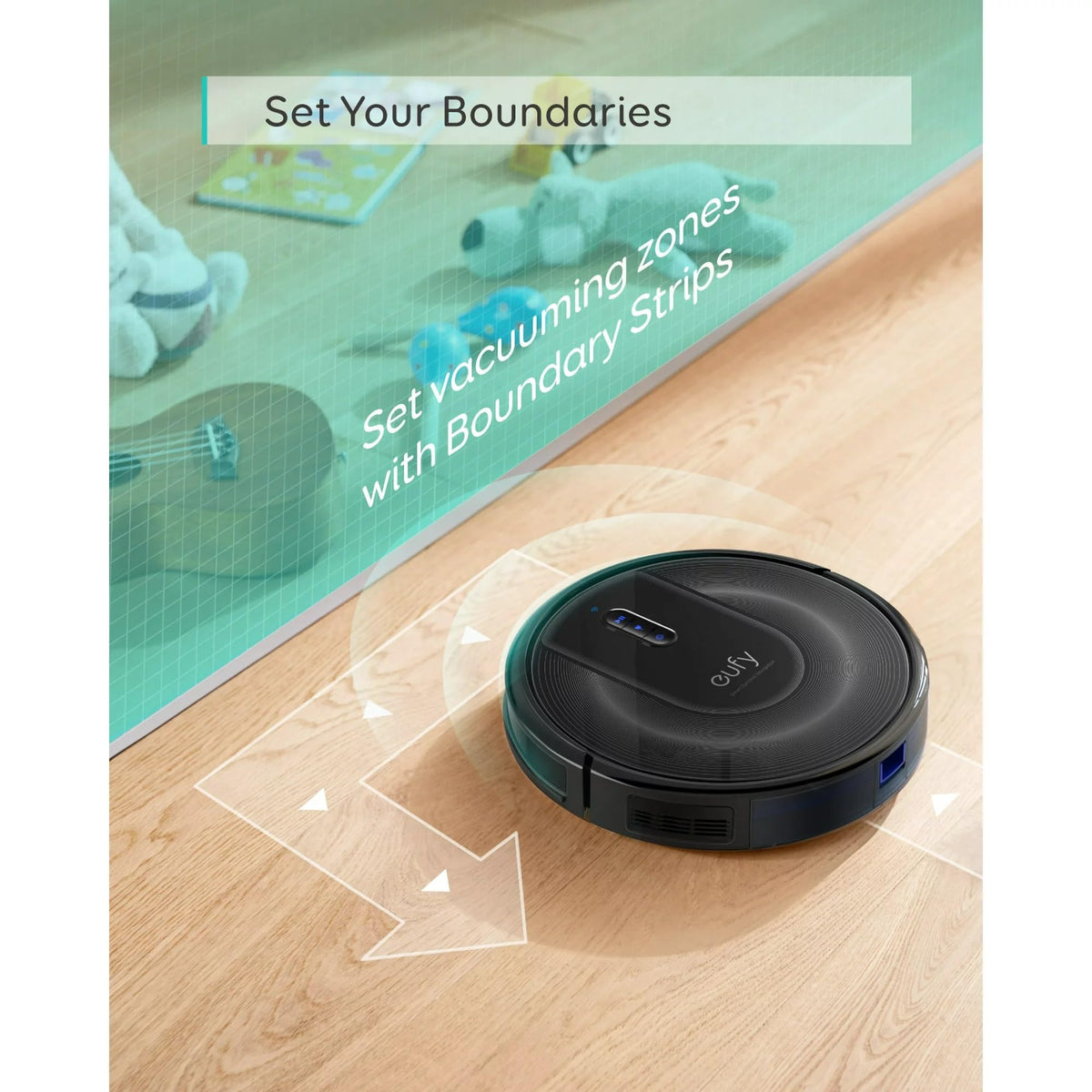 eufy Certified Like-New BoostIQ RoboVac 11S MAX Robot Vacuum Cleaner, Super-Thin, Powerful Suction, Quiet, Self-Charging, Cleans Hard Floors to Medium-Pile Carpets, Black (Renewed)