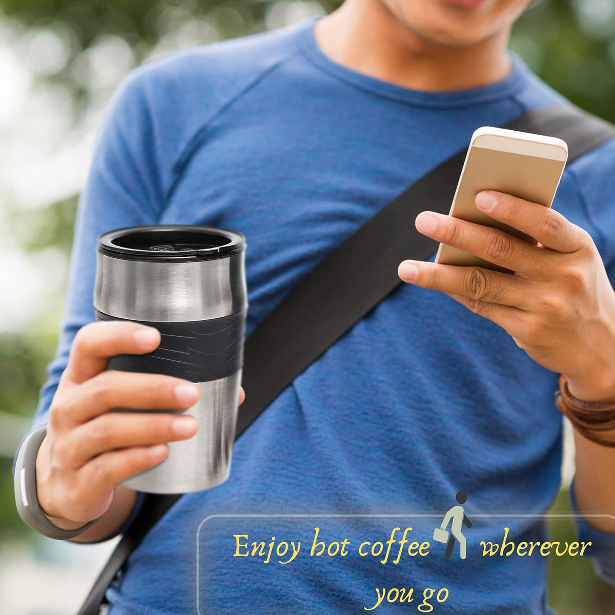 Mixpresso Single Serve & Single Cup Coffee Maker with 14oz Travel Mug Black