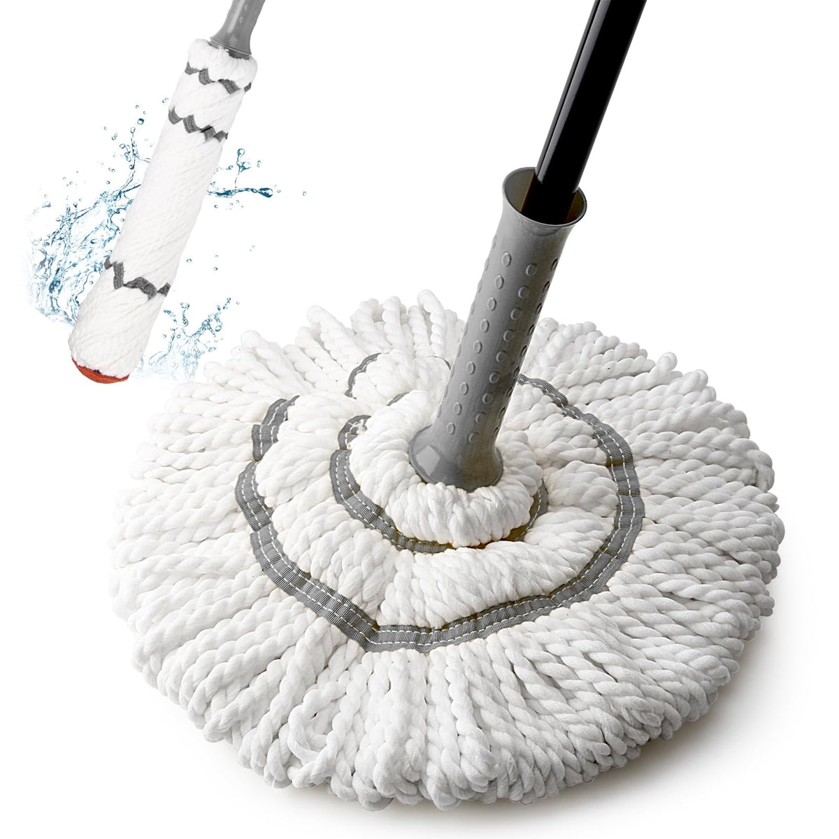 Self-Wringing Twist Mops for Floor Cleaning, Microfiber Floor mop with 57 " Long Handle, Easy Wringing Mop for Hardwood Commercial Household Clean