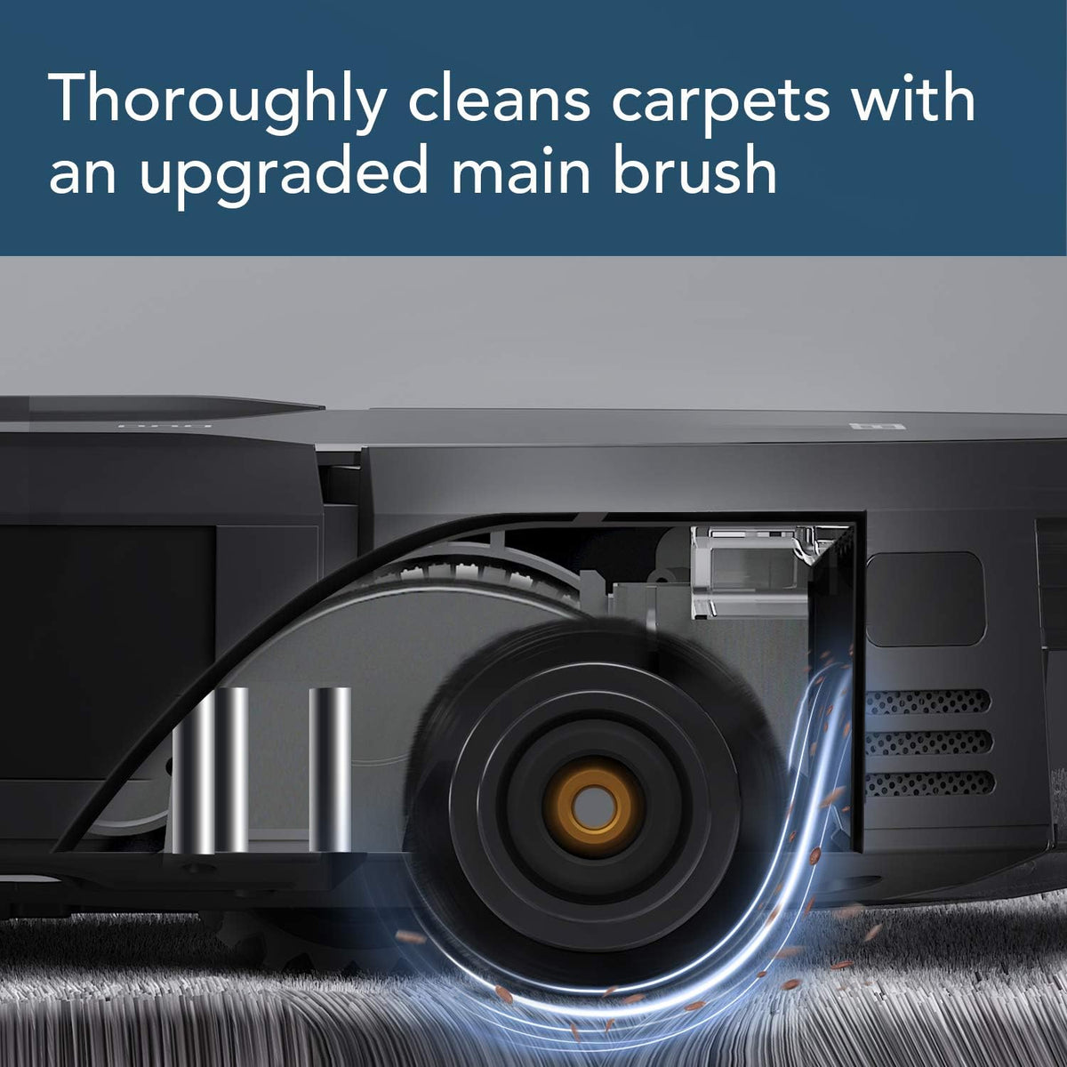 ECOVACS DEEBOT 711S Robot Vacuum Cleaner with Smart Navi 2.0 Visual Mapping, Max Power Suction, Up to 130 Min Runtime, Hard Floors & Carpets, Pet Hair, App Controls, Self-Charging, Quiet, Black