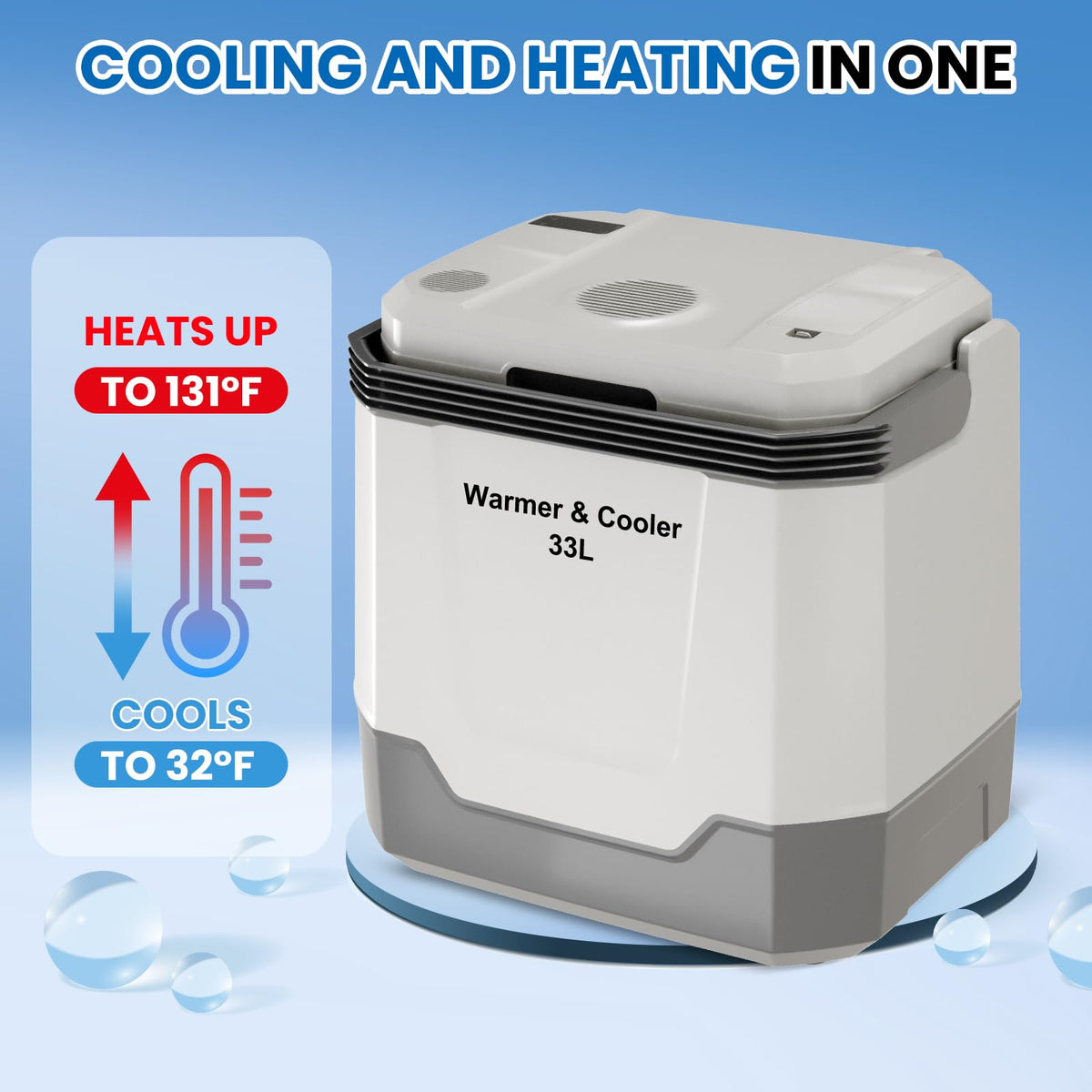 Garvee Electric Cooler & Warmer 35 Quart (33 L), Blue