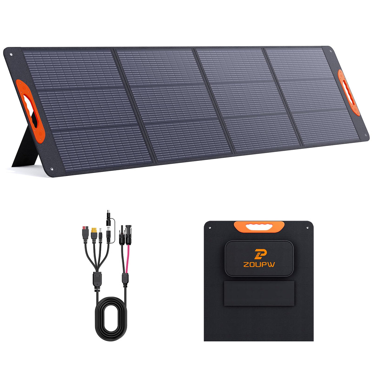 ZOUPW 100W Portable Solar Panel for Power Station,23.5% Efficiency Mono Foldable Solar Charger for Jackery 300/Ecoflow River/Anker/Bluetti,IP67 Waterproof for Camping RV Off-Grid Emergency Power