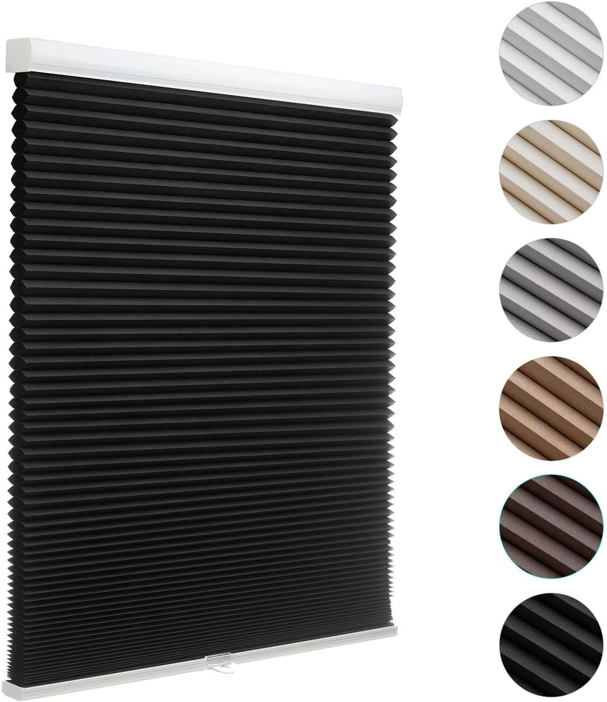 MYshade Cordless Blackout Cellular Shades for Windows, Honeycomb Window Shades with Thermal Insulation, Child & Pet Safe Room Darkening Shade, Easy Install,24" W x 50" H, Light Brown