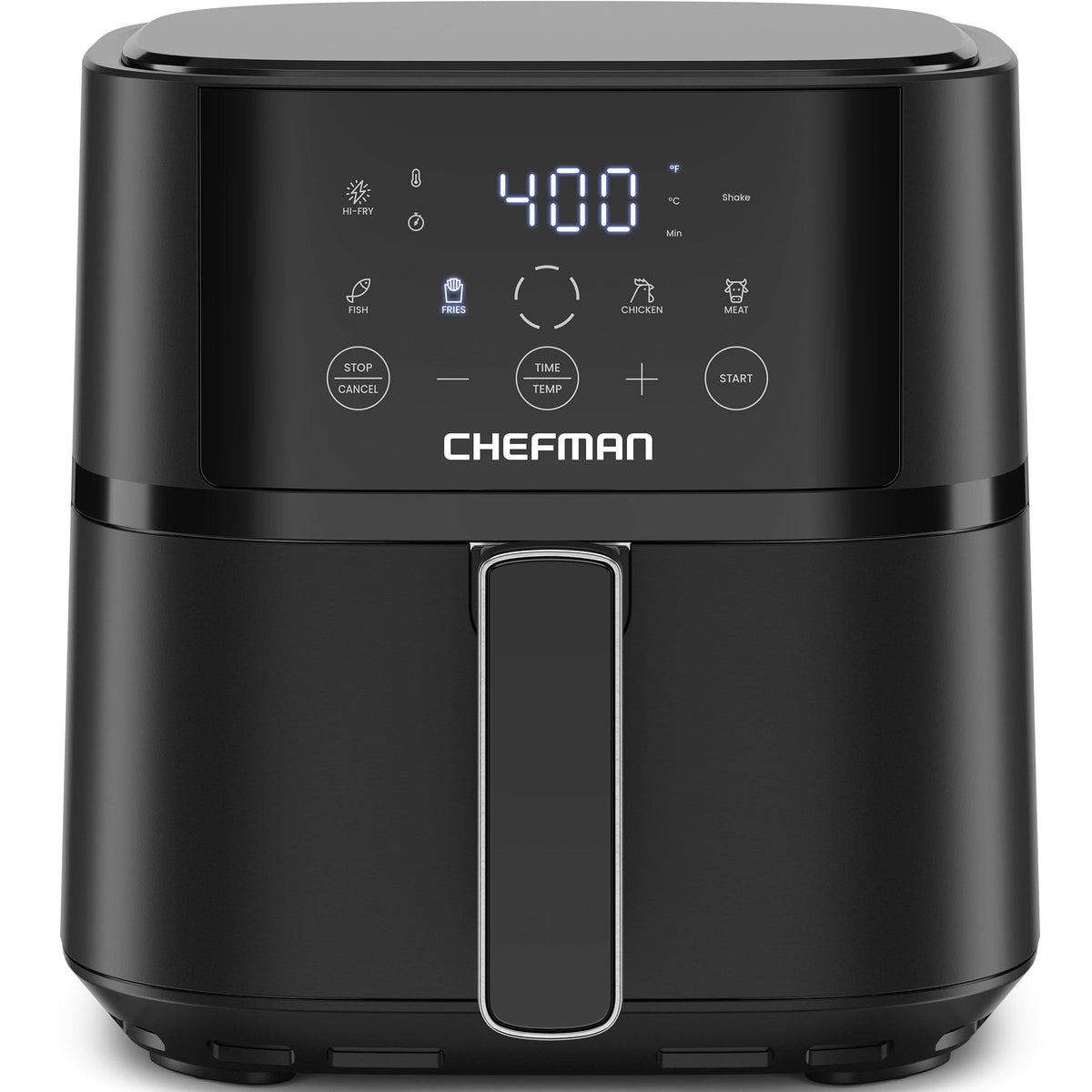 Chefman Air Fryer – 6 QT Compact Airfryer for Quick & Easy Meals, Features Hi-Fry Technology for Extra Crisp, Easy-View Window, Touch Controls with 4 Presets, Nonstick & Dishwasher Safe Basket - Black