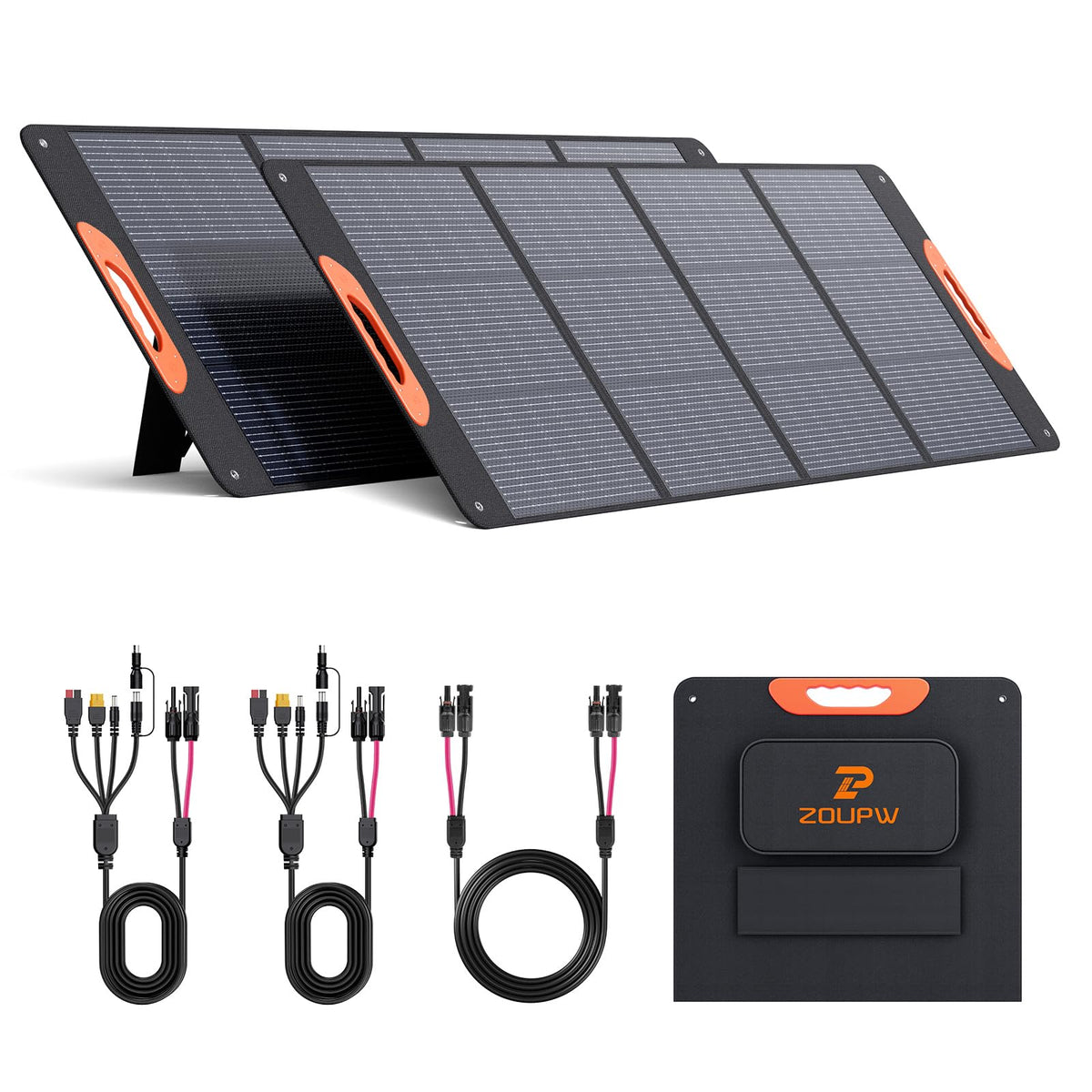 ZOUPW 100W Portable Solar Panel for Power Station,23.5% Efficiency Mono Foldable Solar Charger for Jackery 300/Ecoflow River/Anker/Bluetti,IP67 Waterproof for Camping RV Off-Grid Emergency Power