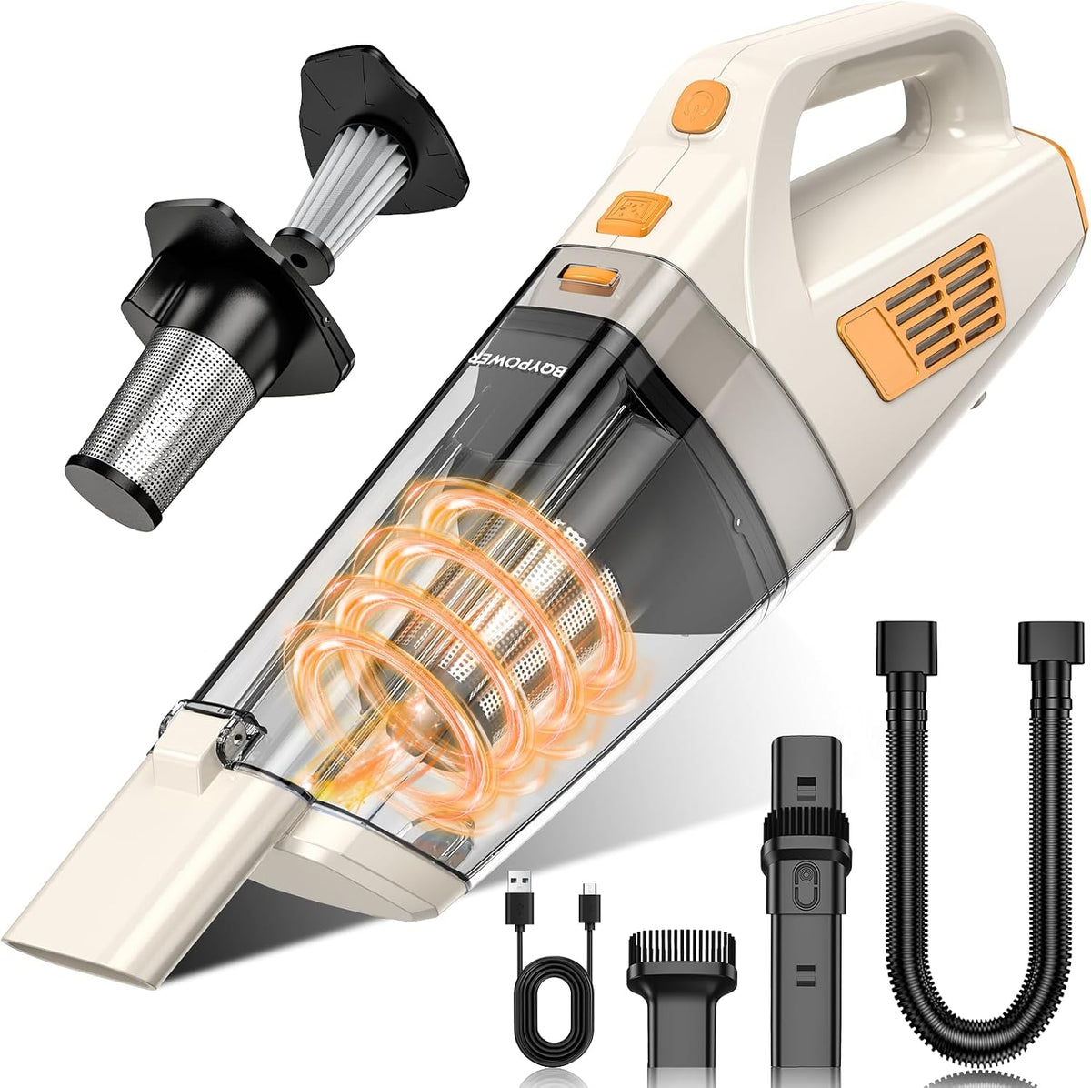 BQYPOWER 16000PA Handheld Vacuum Cleaner Cordless Rechargeable for Car Home