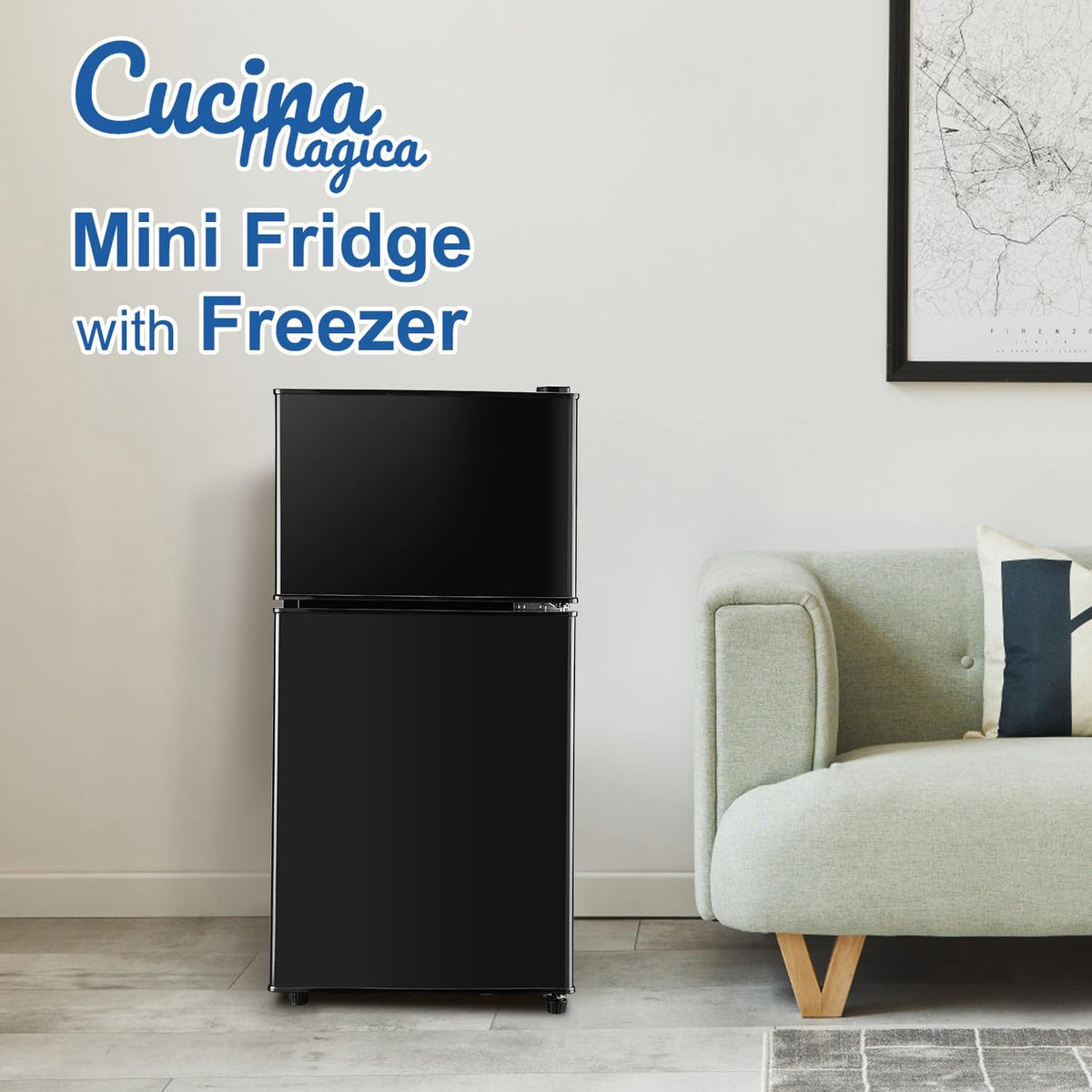 Mini Fridge with Freezer, 3.2 cuft Small Refrigerator, Compact Refrigerator