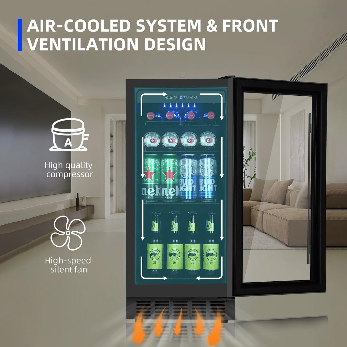 200 Bottle Upgrade Wine Cooler Refrigerator - 24 Inch Large Capacity Wine Fridge Built-In Freestanding, with Quiet Compressor, Professional Temperature Control & Wine Cellar - Black