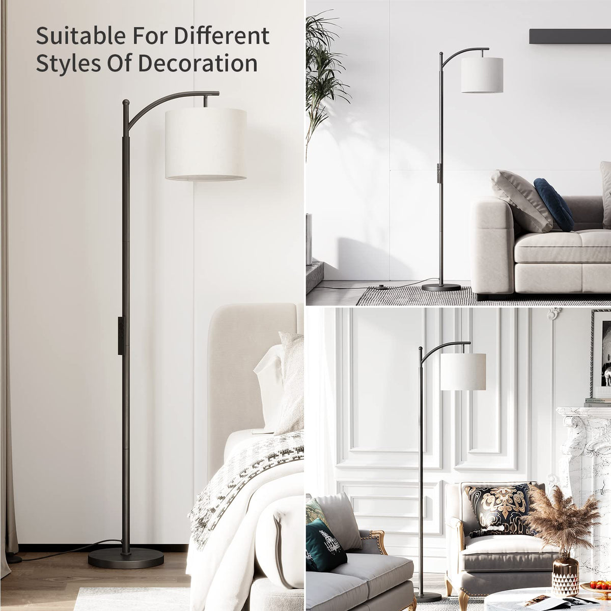 SUNMORY Arc Floor Lamp, Modern Floor Lamp with 3 Color Temperatures Bulb