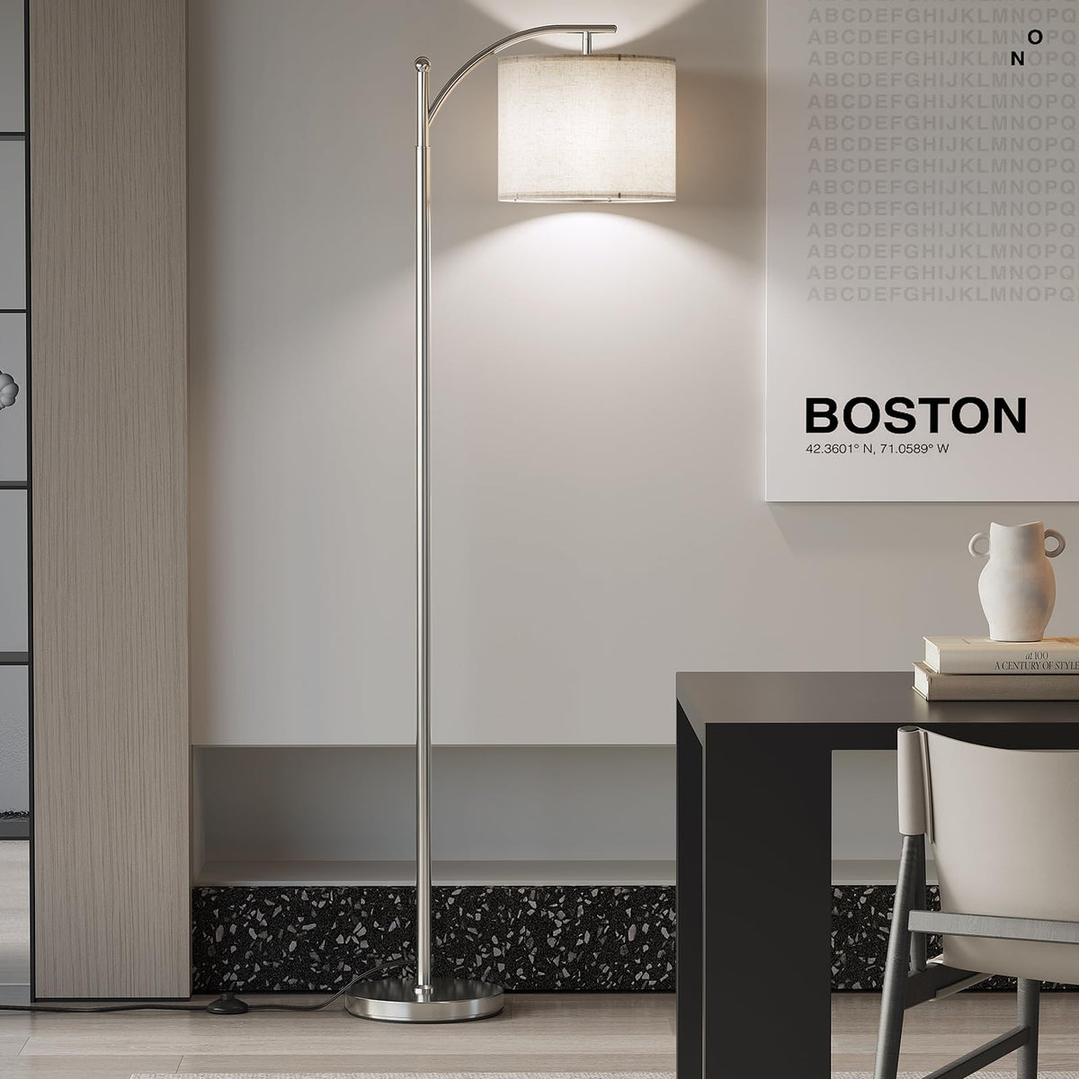 SUNMORY Arc Floor Lamp, Modern Floor Lamp with 3 Color Temperatures Bulb
