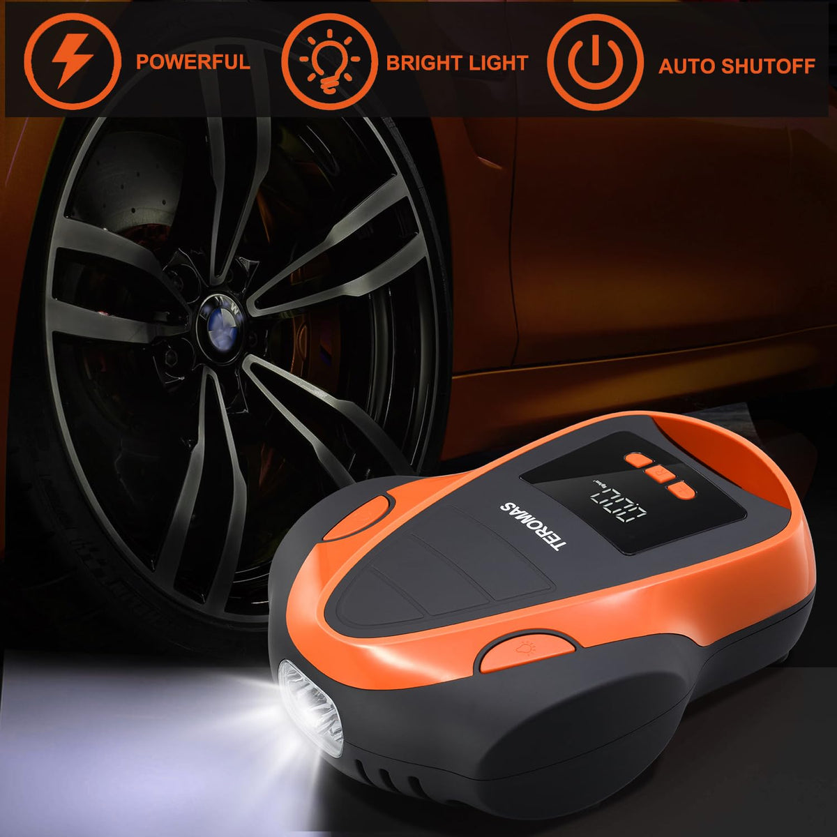 Tire Inflator Portable Air Compressor, Air Pump DC/AC for Car Tires 12V DC and Other Inflatables at Home 110V AC, Digital Electric Tire Pump with Pressure Gauge(Green)