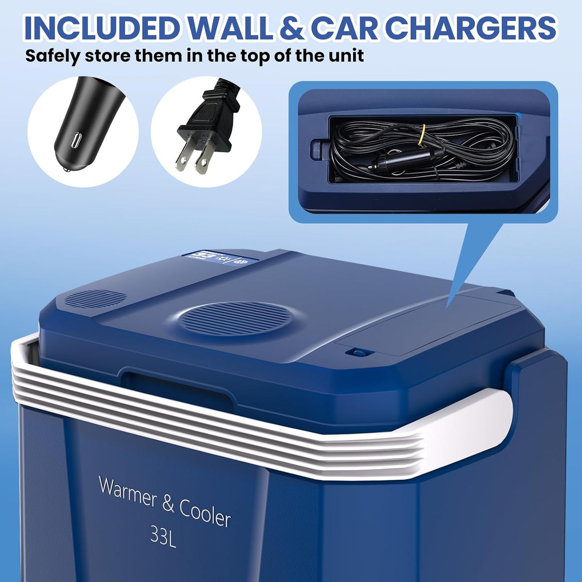 Garvee Electric Cooler & Warmer 35 Quart (33 L), Blue