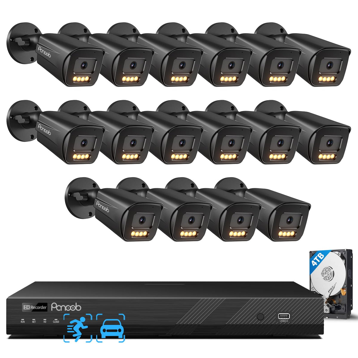 PoE 32 Channel Security Camera System with 8TB HDD, PB65A2032-5MD