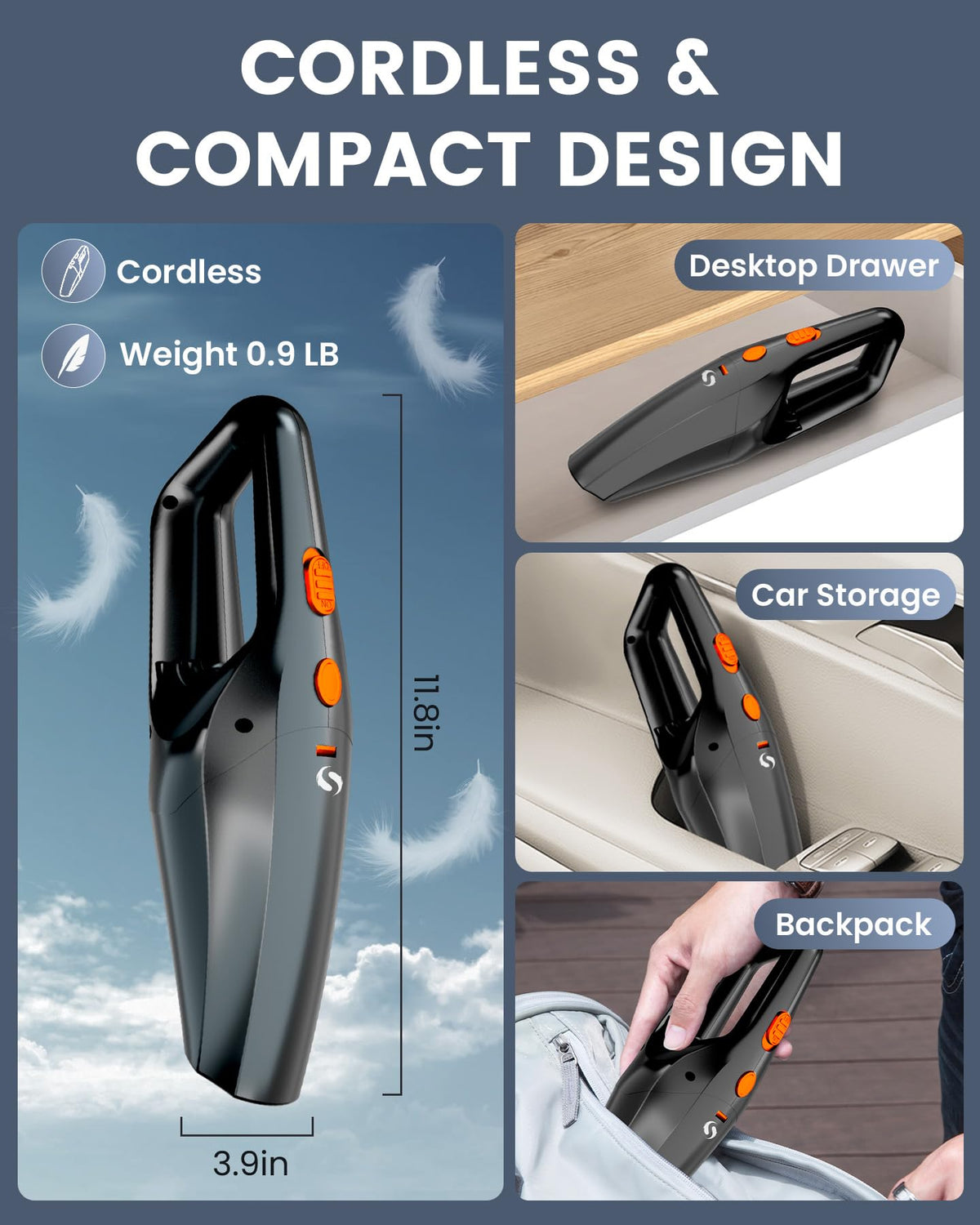 Handheld Vacuum Cordless, car Vacuum Portable Cordless