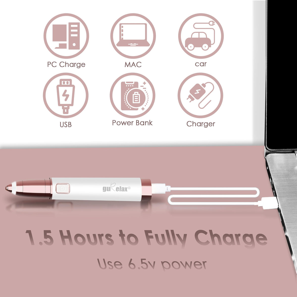 gurelax Eyebrow Hair Remover, Electric Eyebrow Trimmer for Women,Face and Eye Brow Razor with LED Light for Women Rechargeable with 2 x Replacement Heads (White)