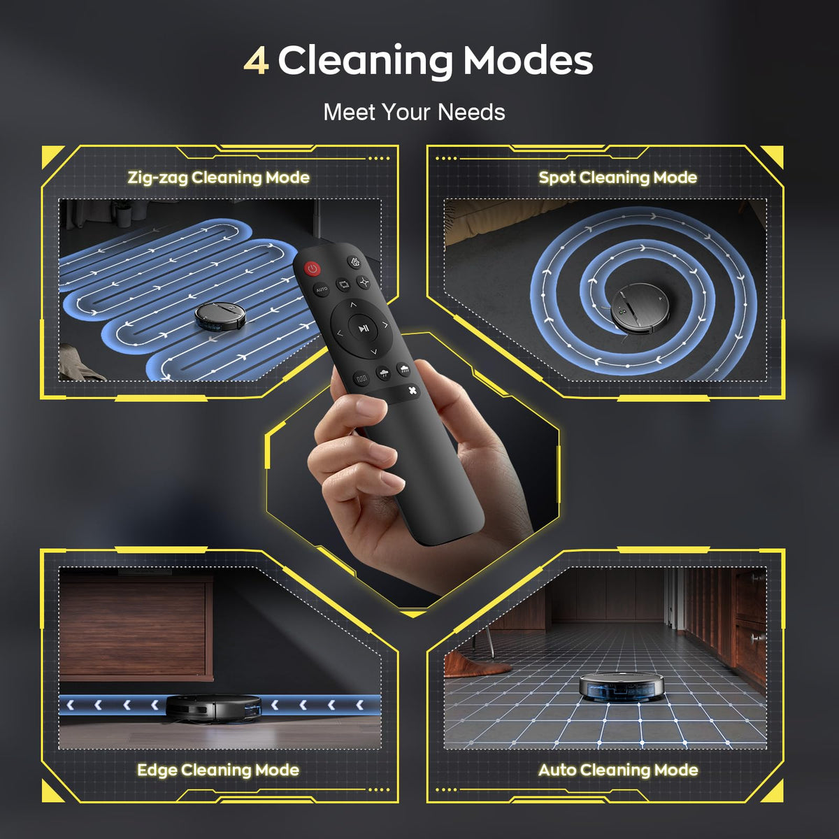 Robot Vacuum and Mop, Strong Suction, App Control, Pet Hair, Self-Charging