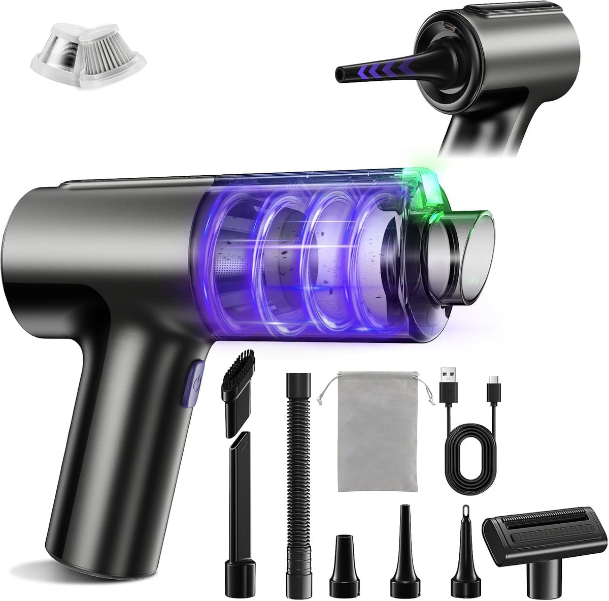 Car Vacuum Portable Cordless, Handheld Vacuum Cleaner Mini Small