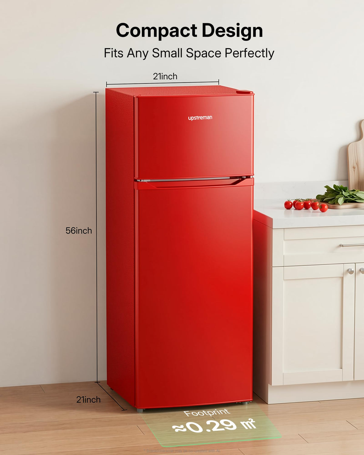 Upstreman 7.7 Cu.Ft. Refrigerator with Freezer Double Door Fridge