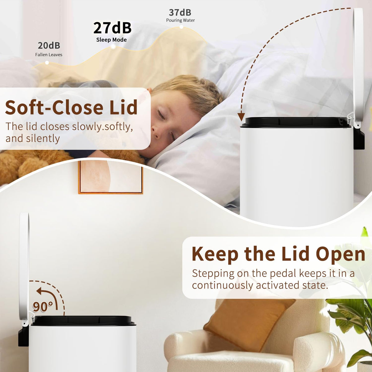 PayLessHere | 13G Trash Can with Lid | Steel | Removable Inner Bucket