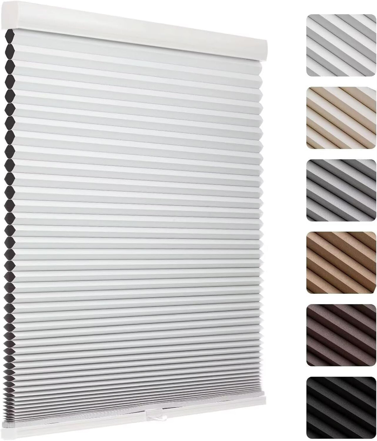 MYshade Cordless Blackout Cellular Shades, 1.5" Honeycomb Window Blinds for Bedroom & Nursery, Thermal Insulated, Noise Reducing, Privacy Shades, Inside or Outside Mount (24" W x 50" H, Light Brown)