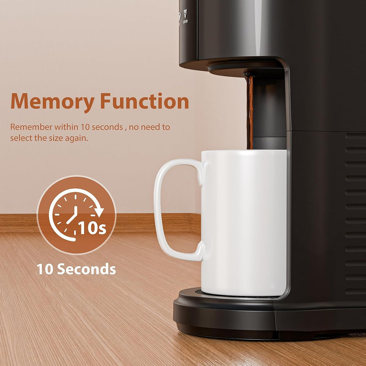 WAA Single Serve Coffee Maker for Capsule & Ground Coffee